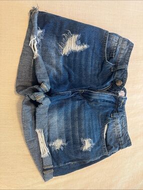 Pink Lily Denim Shorts with Pink Logo Tag